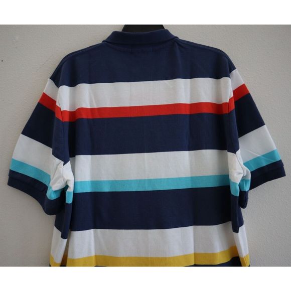 Polo Ralph Lauren Men's Sz XL Blue Multi Striped Classic Fit Mesh Polo Shirt - Picture 4 of 12